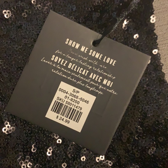 Sequin black crop top - Picture 2 of 5